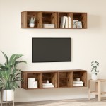 vidaXL Dulap pentru TV pe Perete 4 pcs Lemn vechi 37 x 37 x 72 cm