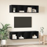 vidaXL Dulap pentru TV pe Perete 4 pcs Stejar negru 37 x 37 x 72 cm
