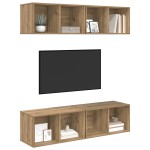 vidaXL Dulap pentru TV pe Perete Pe perete 4 pcs stejar artizanal