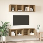 vidaXL Dulap pentru TV pe Perete Pe perete 4 pcs stejar artizanal