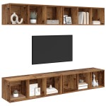 vidaXL Dulap pentru TV pe Perete 4 pcs Lemn vechi 37 x 37 x 107.5 cm