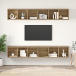 vidaXL Dulap pentru TV pe Perete Pe perete 4 pcs stejar artizanal