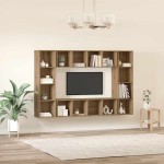 vidaXL Set comodă TV 4 pcs Maro 37 x 37 x 142,5 cm Lemn compozit