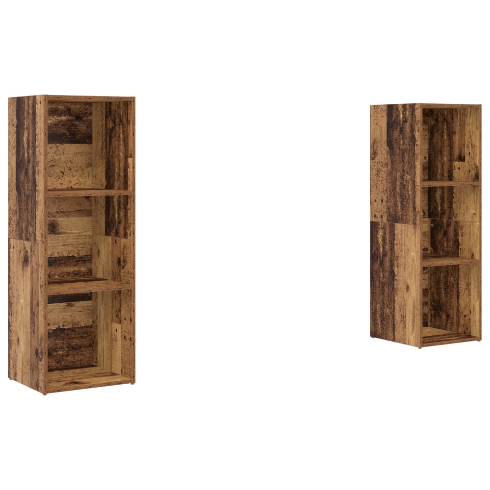 vidaXL Set comodă TV 2 pcs Lemn vechi 107 x 35 x 37 cm Lemn compozit