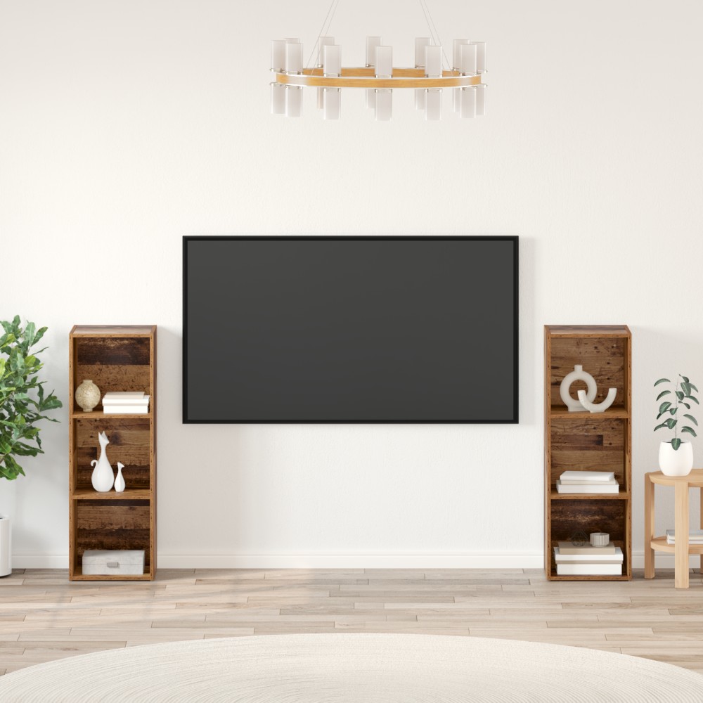 vidaXL Set comodă TV 2 pcs Lemn vechi 107 x 35 x 37 cm Lemn compozit