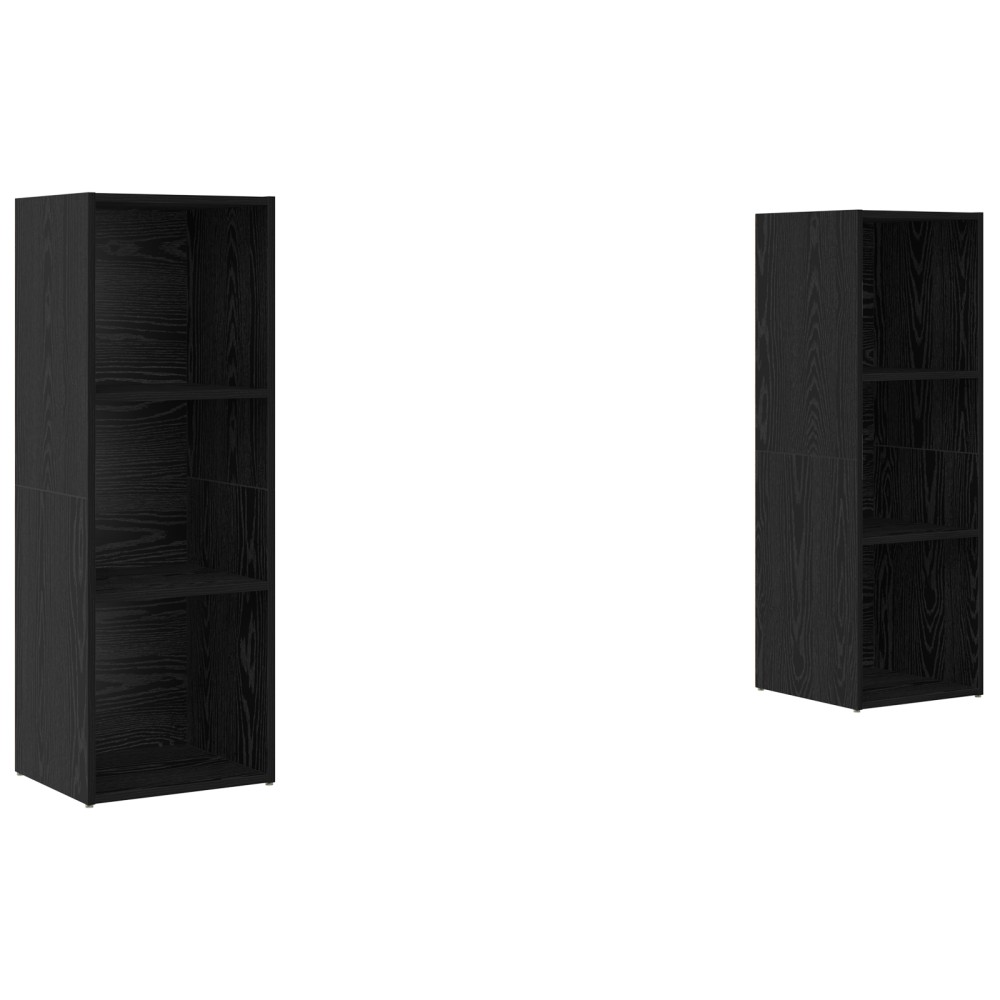vidaXL Set comodă TV 2 pcs Stejar negru 107 x 35 x 37 cm Lemn compozit