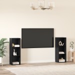 vidaXL Set comodă TV 2 pcs Stejar negru 107 x 35 x 37 cm Lemn compozit vidaXL Set comodă TV 2 pcs Stejar negru 107 x 35 x 37 cm Lemn compozit