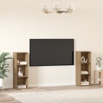 vidaXL Set comodă TV 2 pcs stejar artizanal 107 x 35 x 37 cm vidaXL Set comodă TV 2 pcs stejar artizanal 107 x 35 x 37 cm