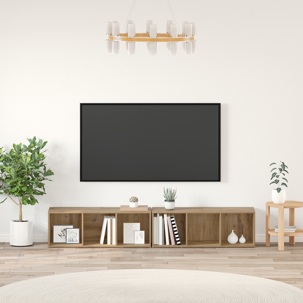 vidaXL Set comodă TV 2 pcs Stejar Artizanal Lemn compozit