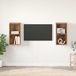 vidaXL Dulap pentru TV pe Perete 2 pcs Lemn vechi 37 x 37 x 72 cm
