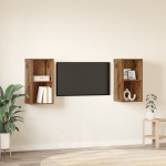 vidaXL Dulap pentru TV pe Perete 2 pcs Lemn vechi 37 x 37 x 72 cm