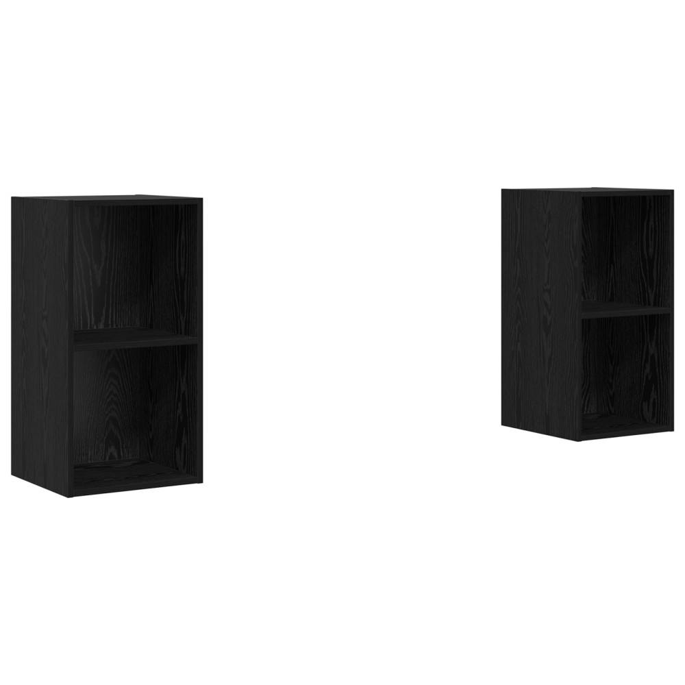 vidaXL Dulap pentru TV pe Perete 2 pcs Stejar negru 37 x 37 x 72 cm