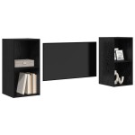 vidaXL Dulap pentru TV pe Perete 2 pcs Stejar negru 37 x 37 x 72 cm