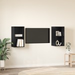 vidaXL Dulap pentru TV pe Perete 2 pcs Stejar negru 37 x 37 x 72 cm