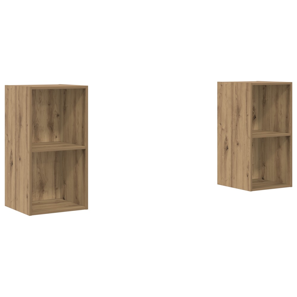 vidaXL Dulap pentru TV pe Perete 2 pcs Stejar artisanal