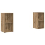 vidaXL Dulap pentru TV pe Perete 2 pcs Stejar artisanal