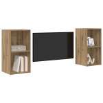 vidaXL Dulap pentru TV pe Perete 2 pcs Stejar artisanal