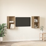 vidaXL Dulap pentru TV pe Perete 2 pcs Stejar artisanal