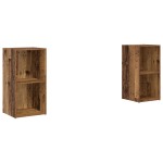 vidaXL Set comodă TV 2 pcs Lemn vechi 72 x 35 x 36.5 cm Lemn compozit vidaXL Set comodă TV 2 pcs Lemn vechi 72 x 35 x 36.5 cm Lemn compozit