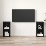 vidaXL Set comodă TV 2 pcs Stejar negru 72 x 35 x 36.5 cm vidaXL Set comodă TV 2 pcs Stejar negru 72 x 35 x 36.5 cm