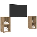 vidaXL Set comodă TV 2 pcs stejar artizanal 72 x 35 x 36.5 cm vidaXL Set comodă TV 2 pcs stejar artizanal 72 x 35 x 36.5 cm