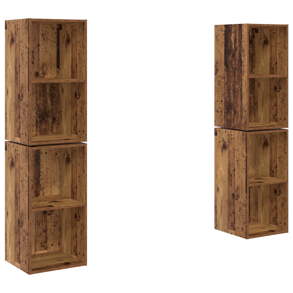 vidaXL Dulap pentru TV pe Perete 4 pcs Lemn vechi 37 x 37 x 72 cm