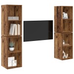 vidaXL Dulap pentru TV pe Perete 4 pcs Lemn vechi 37 x 37 x 72 cm