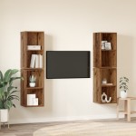 vidaXL Dulap pentru TV pe Perete 4 pcs Lemn vechi 37 x 37 x 72 cm