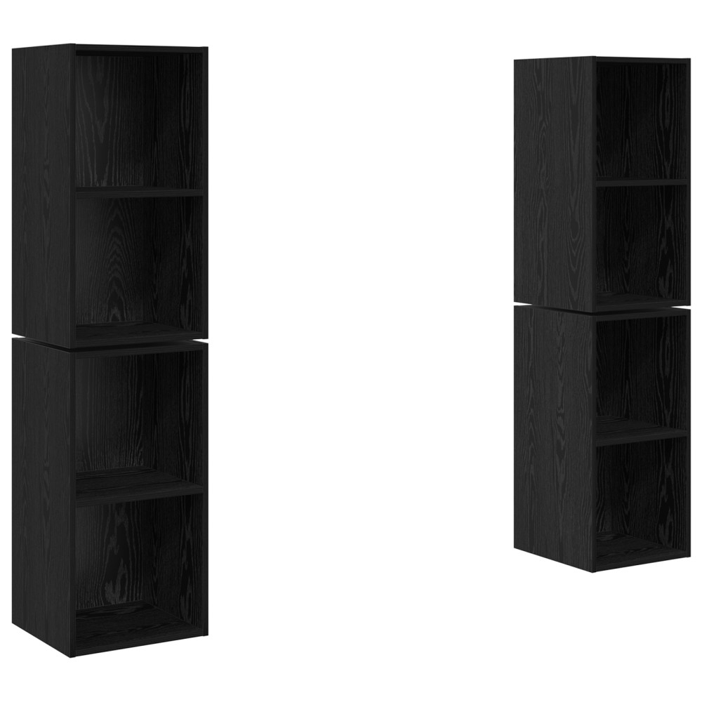 vidaXL Dulap pentru TV pe Perete 4 pcs Stejar negru 37 x 37 x 72 cm