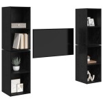 vidaXL Dulap pentru TV pe Perete 4 pcs Stejar negru 37 x 37 x 72 cm