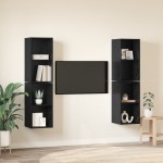vidaXL Dulap pentru TV pe Perete 4 pcs Stejar negru 37 x 37 x 72 cm