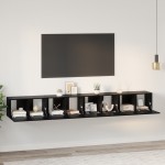 vidaXL Set comodă TV 4 pcs Stejar negru 60 x 30 x 30 cm Lemn compozit vidaXL Set comodă TV 4 pcs Stejar negru 60 x 30 x 30 cm Lemn compozit