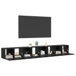 vidaXL Set comodă TV 4 pcs Stejar negru 60 x 30 x 30 cm Lemn compozit vidaXL Set comodă TV 4 pcs Stejar negru 60 x 30 x 30 cm Lemn compozit