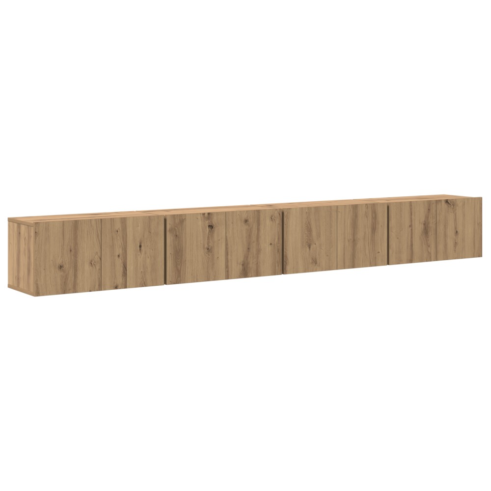 vidaXL Set comodă TV Pe perete 4 pcs stejar artizanal 60 x 30 x 30 cm