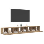 vidaXL Set comodă TV Pe perete 4 pcs stejar artizanal 60 x 30 x 30 cm vidaXL Set comodă TV Pe perete 4 pcs stejar artizanal 60 x 30 x 30 cm