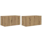 vidaXL Set comodă TV Pe perete 4 pcs stejar artizanal 60 x 30 x 30 cm vidaXL Set comodă TV Pe perete 4 pcs stejar artizanal 60 x 30 x 30 cm