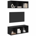 vidaXL Set comodă TV 2 pcs Stejar Negru 37 x 37 x 107 cm Lemn compozit