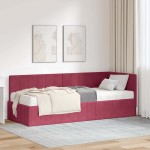 vidaXL Cadru de pat colțar cu saltea cu saltea 2 pcs Verde Catifea