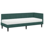 vidaXL Cadru de pat colțar cu saltea cu saltea 2 pcs Verde Catifea