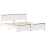 vidaXL Cadru de pat cu headboard Alb 200 x 200 cm Lemn compozit