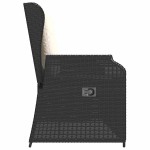 vidaXL Bancă de grădină cu pernă Negru Rattan poli