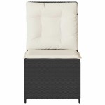 vidaXL Canapea de grădină cu pernă Negru și Alb crem poliratan