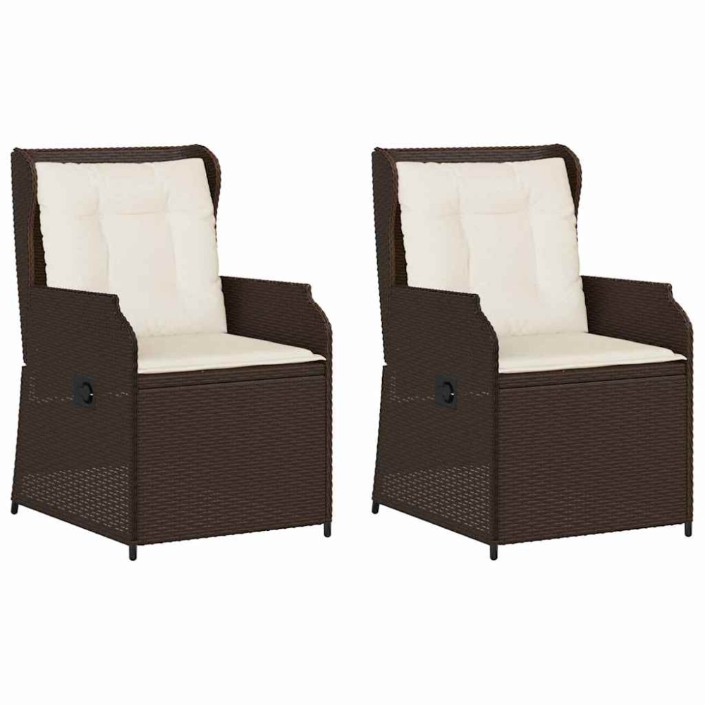 vidaXL Bancă de grădină cu pernă 2 pcs Maro Rattan poli