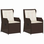 vidaXL Bancă de grădină cu pernă 2 pcs Maro Rattan poli
