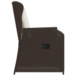 vidaXL Bancă de grădină cu pernă 2 pcs Maro Rattan poli