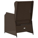 vidaXL Bancă de grădină cu pernă 2 pcs Maro Rattan poli