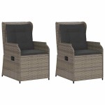 vidaXL Bancă de grădină cu pernă 2 pcs Gri Rattan poli