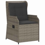 vidaXL Bancă de grădină cu pernă 2 pcs Gri Rattan poli