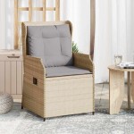 vidaXL Bancă de grădină cu pernă 2 pcs Bej Rattan poli