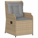 vidaXL Bancă de grădină cu pernă 2 pcs Bej Rattan poli